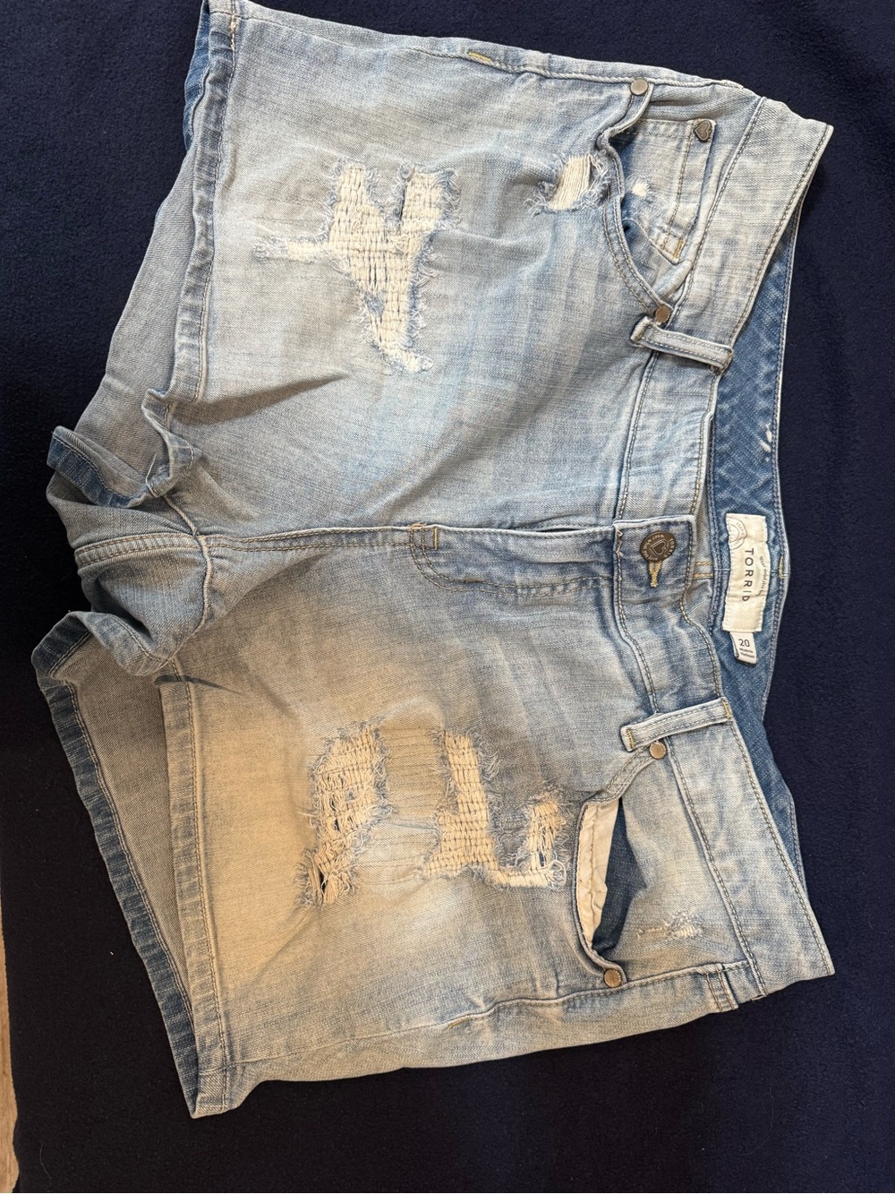 Torri Light Blue Distressed Denim Women’s Shorts